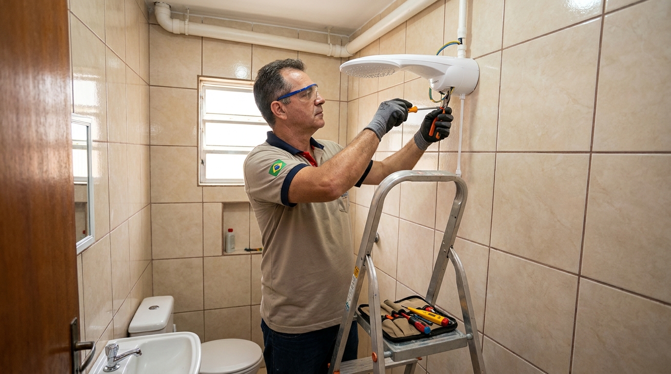 Substituição de Chuveiro Antigo na Vila Matilde, Tatuapé‑SP